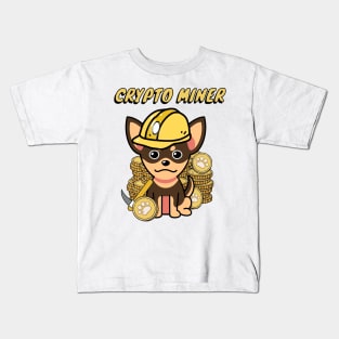 Cute chihuahua is a crypto miner Kids T-Shirt